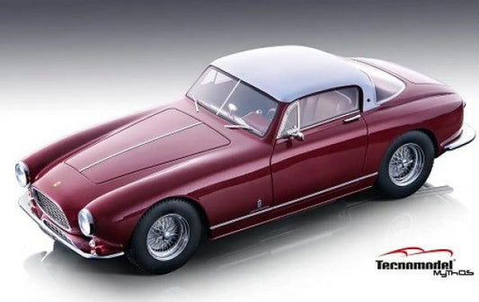 TM18229D Ferrari 250 Gt Europa 1955 Metallic Red - Metallic Silver Roof Top 1:18 - ModelCarHQ